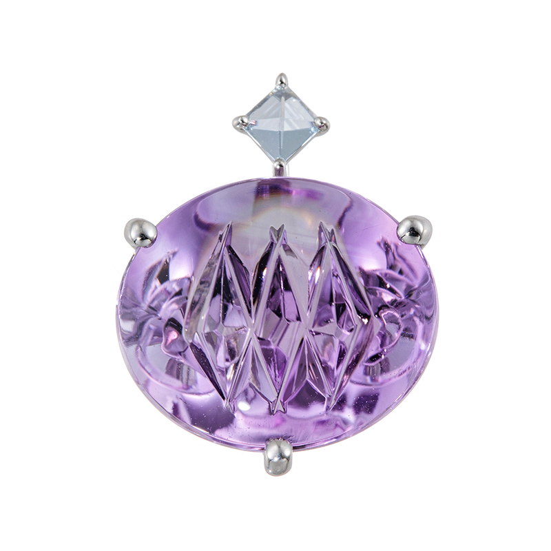 PT950フィリップ・ムンシュタイナー アメシスト アクアマリンペンダントトップ