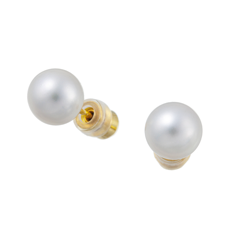 GSTV　K18YG　越物　アコヤ真珠　無調色　バタフライピアス　P約3.0mm GSTV K18YG 越物 アコヤ真珠 無調色 バタフライピアス P約3.0mm