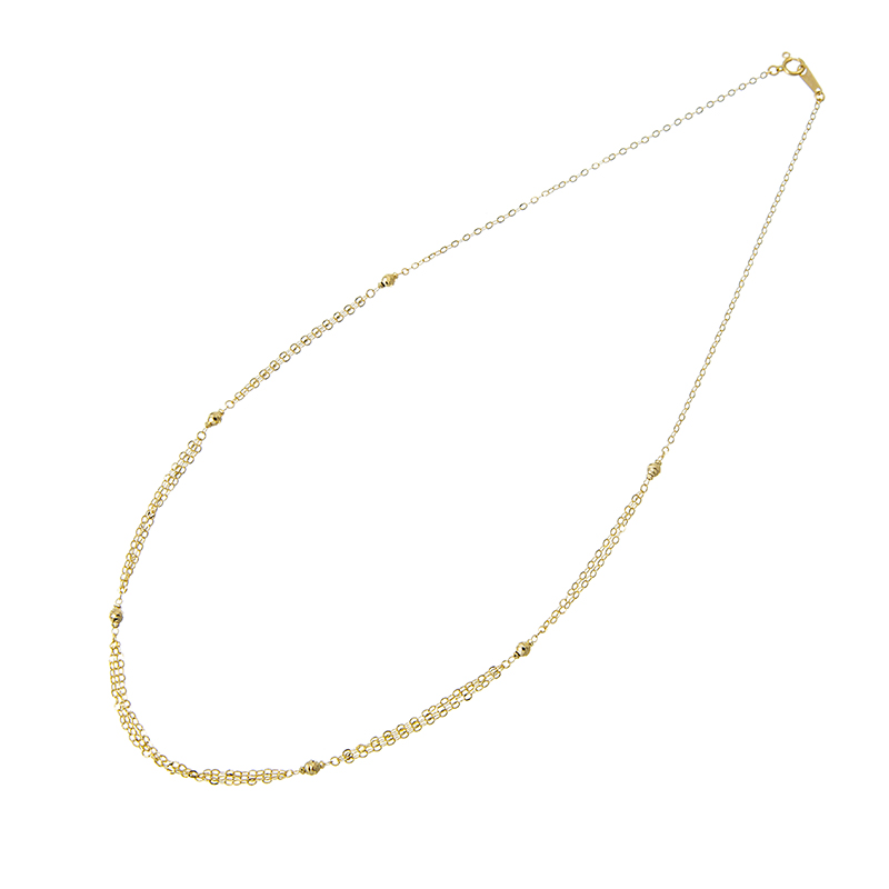 K18YGシャンデリアステーションキラットグラデーションネックレス 長さ約45cm総重量約2.0g