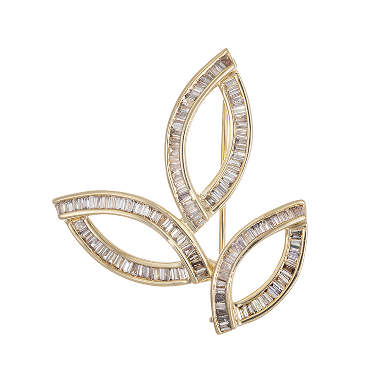 K18YG ブラウンダイヤモンド Elena ブローチ BRD 約1.00ct
