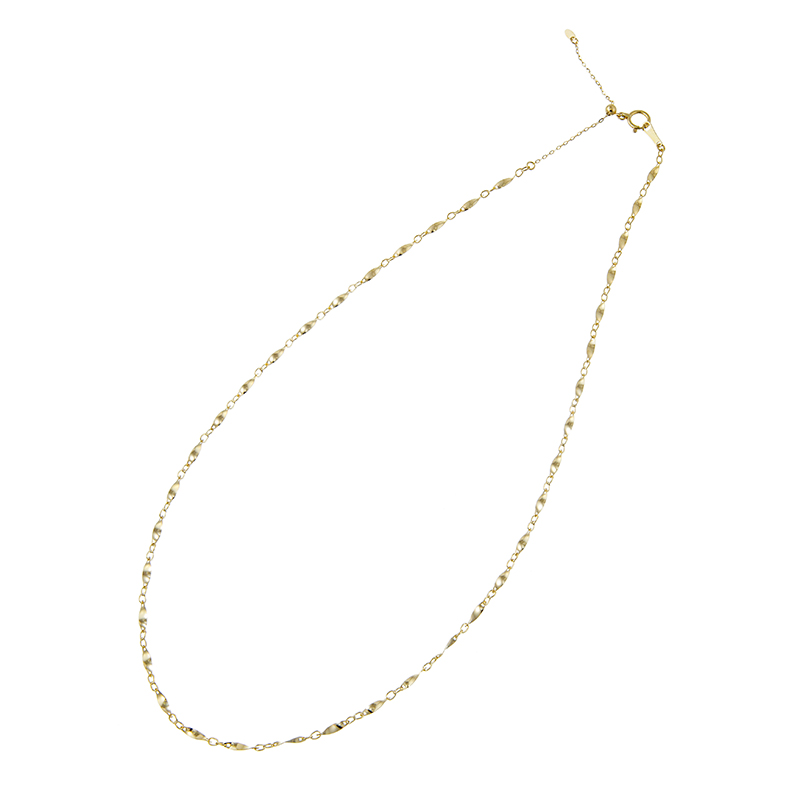 K18YG ツイストデザインネックレス 長さ:約45cm 幅:約1.8-1.9mm 重量:約2.0g
