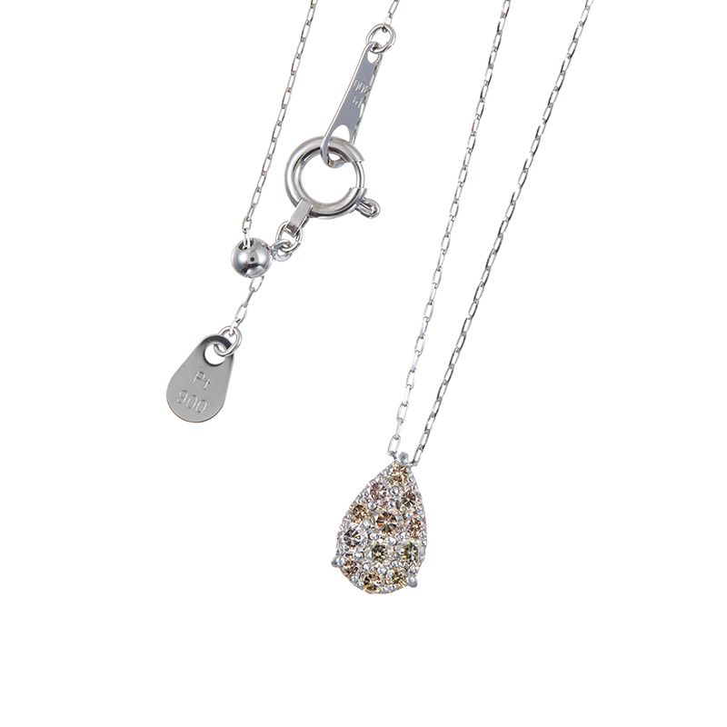 PT950/PT900 ブラウンダイヤモンド ネックレス BRD 約0.20ct