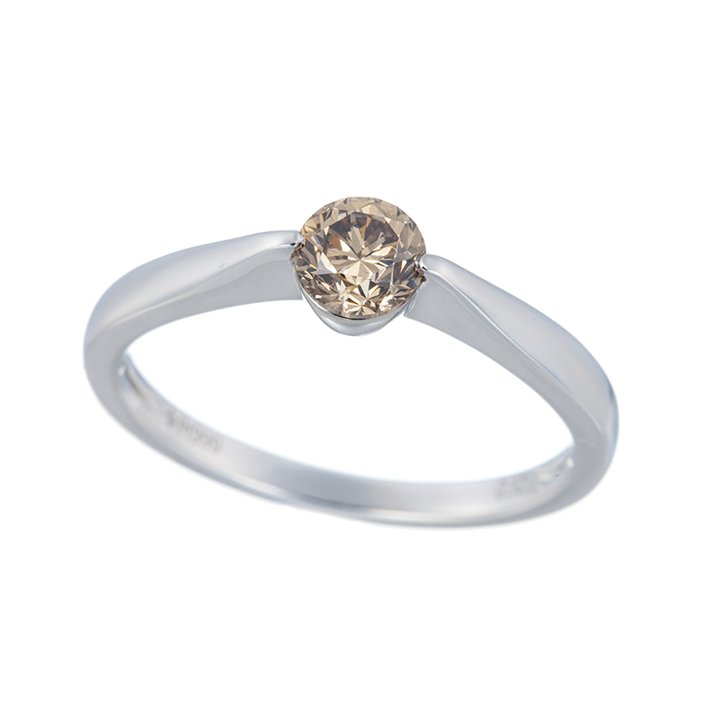 純プラチナ ブラウンダイヤモンド リング BRD 約0.50ct 