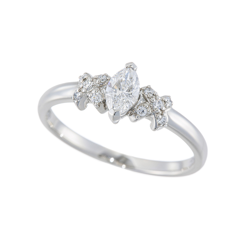 PT950 Dカラーダイヤモンド & ダイヤ リング D 約0.30ct(D VS1) 