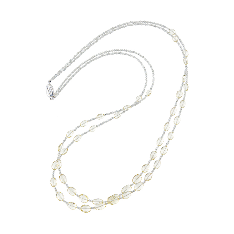 SV ラブラドライト 2連ネックレス LAB 約99.00ct