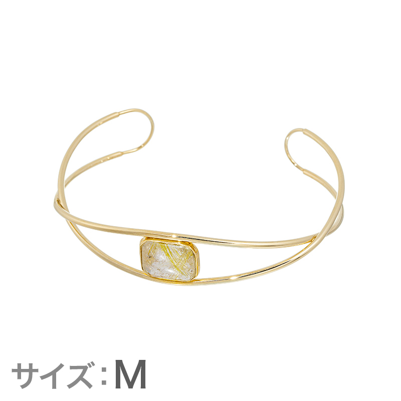K18YG ルチルクォーツ バングル Mサイズ QU 約4.00ct