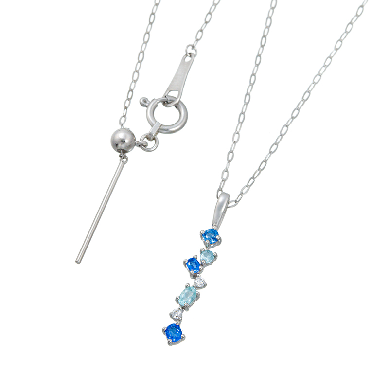 PT950 アウイナイト ブラジル産パライバトルマリン ダイヤ ネックレス