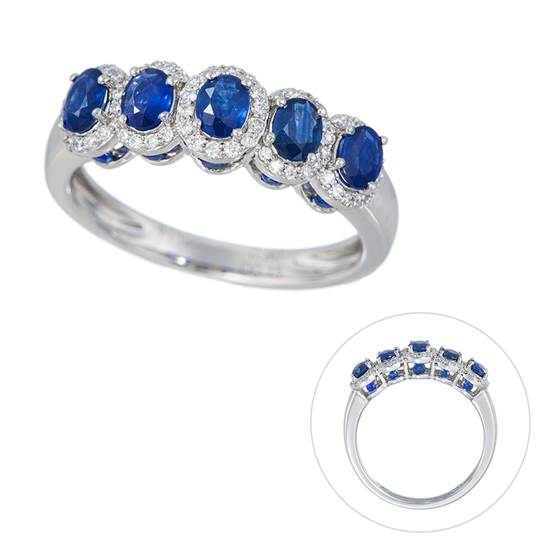 PT950 サファイア ダイヤ Lulu リング SA 約0.90ct D 約0.15ct 