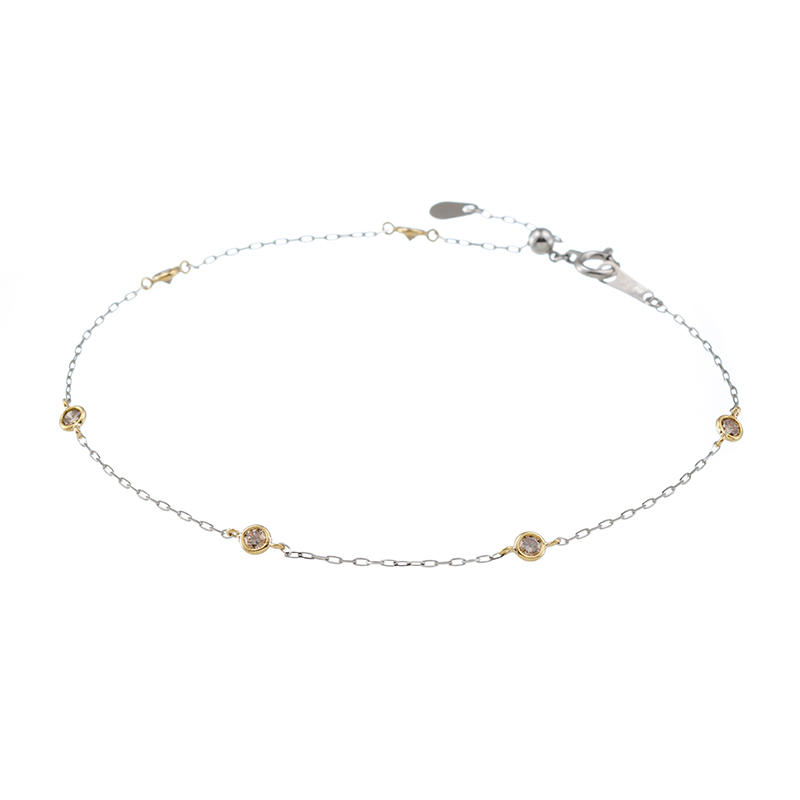 PT900/K18YG ブラウンダイヤモンド ブレスレット BRD 約0.40ct 