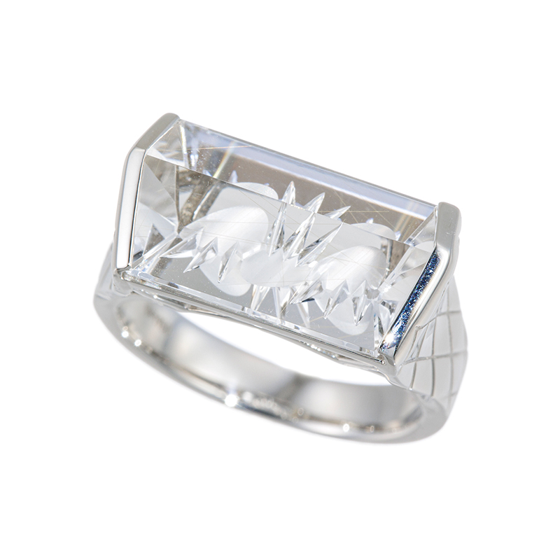 PT950 ムンシュタイナー アガマカット ルチルクォーツ リング QU 約5.50ct 