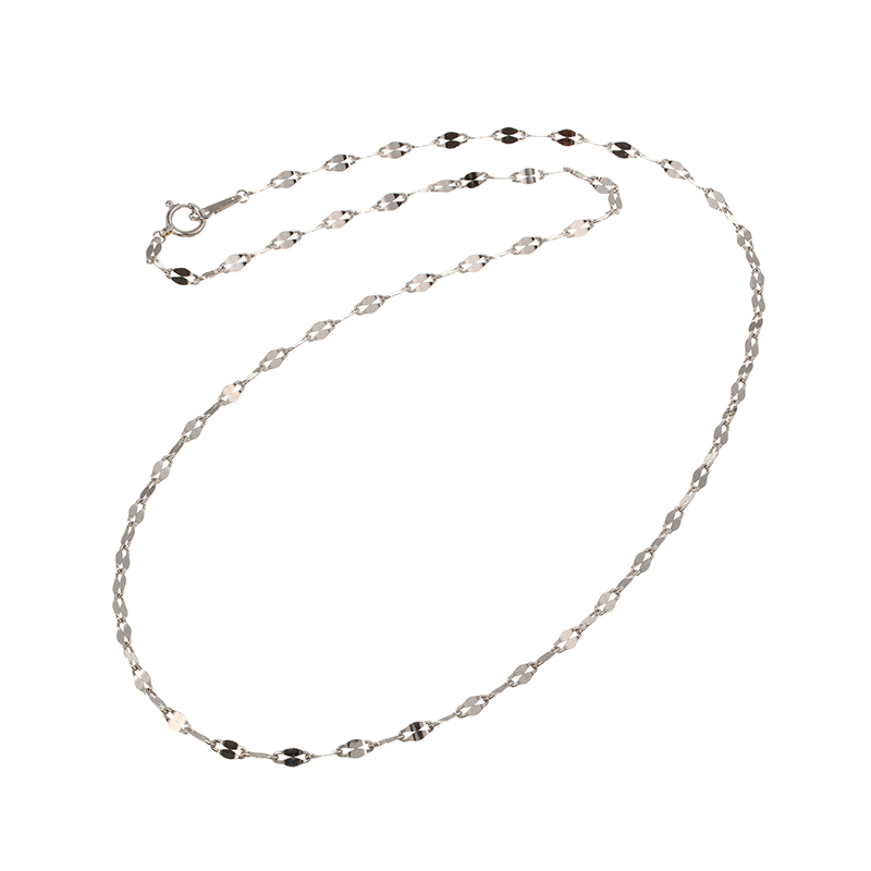 純プラチナ スーパーワイド ミラーペタルチェーン ネックレス 全長 約45cm 幅 約2.5mm 総