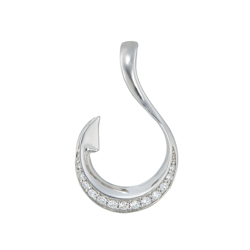 PT950 ダイヤモンド フィッシングフック ペンダントトップ D 約0.08ct 