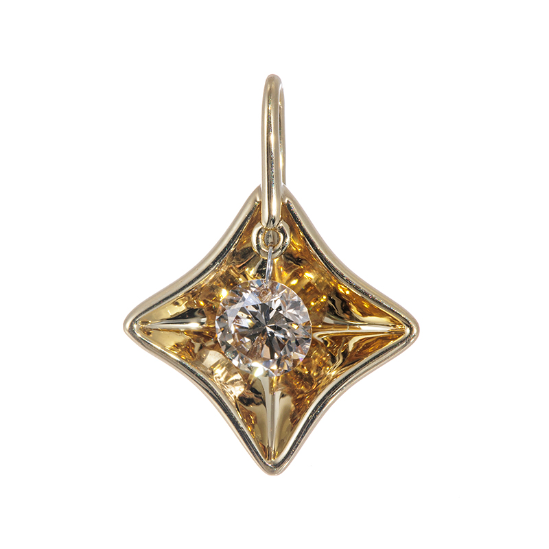 K18YG ブラウンダイヤモンド ファンタジア ペンダントトップ BRD 約0.18ct 