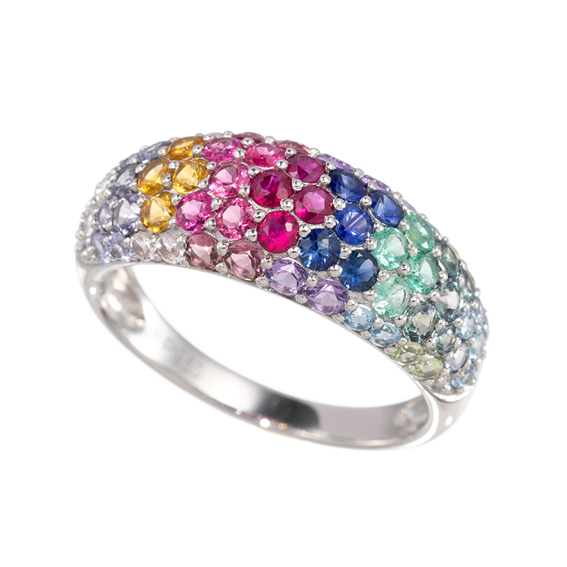 PT950 サファイア スピネル ルビー リング SA 約0.19ct SP 約0.15ct RB 