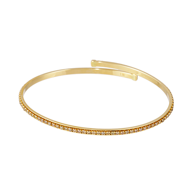 K18YG ブラウンダイヤモンド フレキシブル バングル BRD 約1.60ct