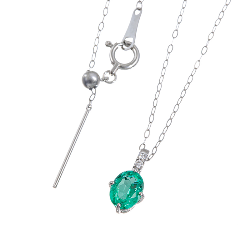 ☆GSTV☆K18WGコロンビア産エメラルド&ダイヤモンドペンダントトップ GSTVコロンビア産エメラルドキャッツアイ&ダイヤモンド