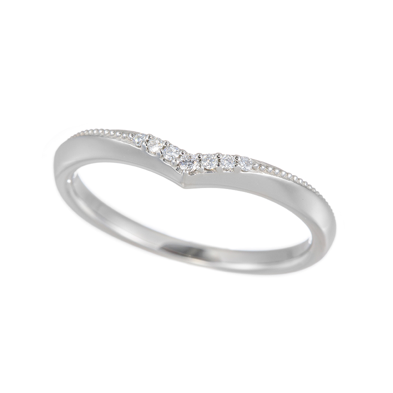 PT950 ダイヤモンド Vライン リング D 約0.03ct 