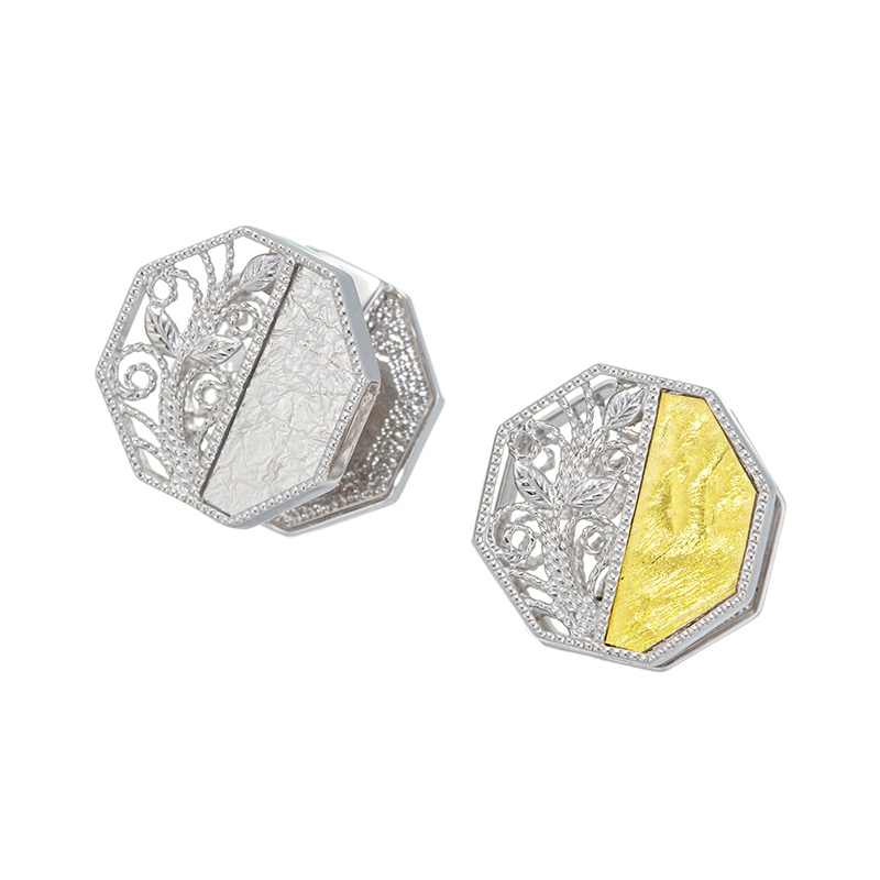 hakuwaピアリング　シルバー925 金箔　プラチナ箔 hakuwaピアリング シルバー925 金箔 プラチナ箔