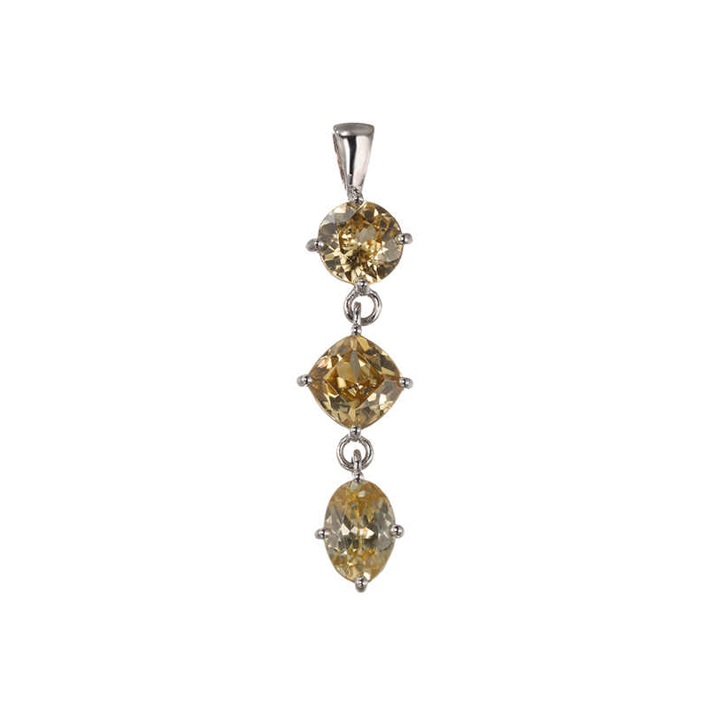 PT950 シャンパンカラージルコン Ekolu ペンダントトップ ZI 約3.20ct 