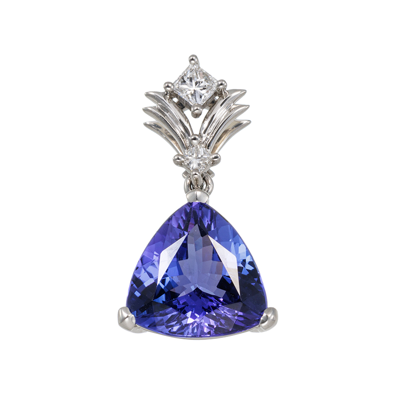 PT950 タンザナイト ダイヤ ペンダントトップ TA 約2.50ct D 約0.10ct 
