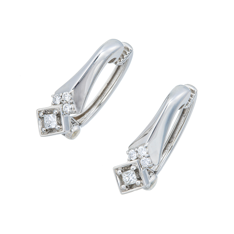 PT950 ダイヤモンド Lulu ピアリング D 約0.14ct 