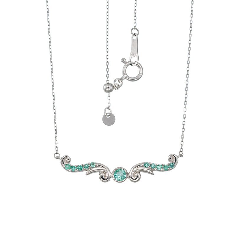 PT950/PT850 ザンビア産エメラルド Ivy ネックレス EM 約0.12ct