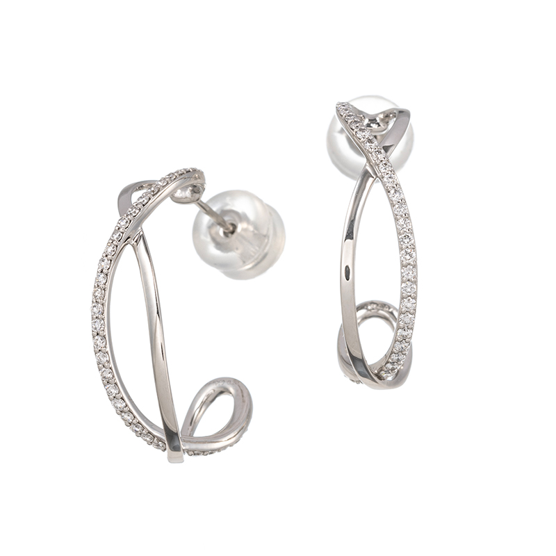 PT950 ダイヤモンド ピアス D 約0.40ct