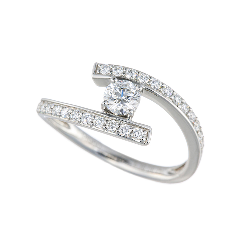 PT950Dカラーダイヤモンド&ダイヤリング D約0.30ct(D SI2EX) D 約0.25ct
