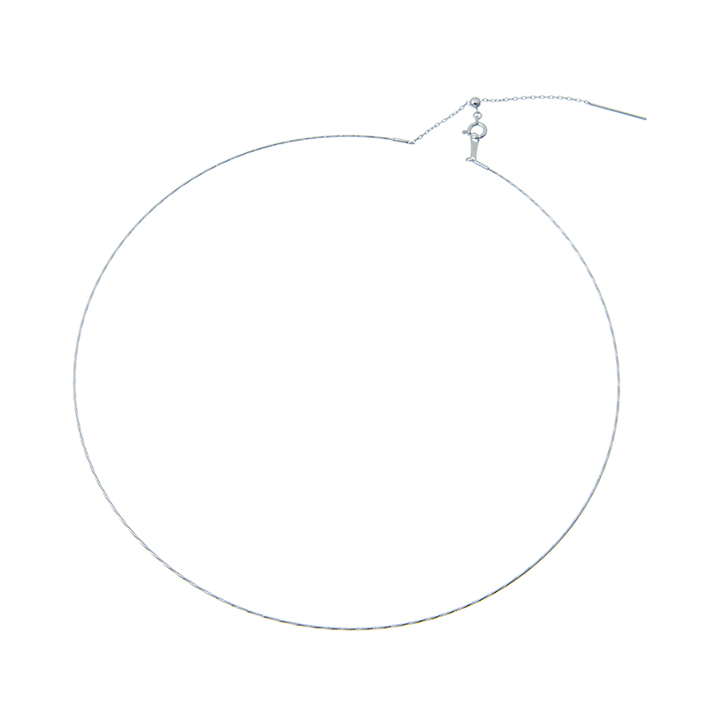 K18WG シャインカット オメガネックレス 長さ：約43cm 幅：約0.6mm 総重量：約1.4g