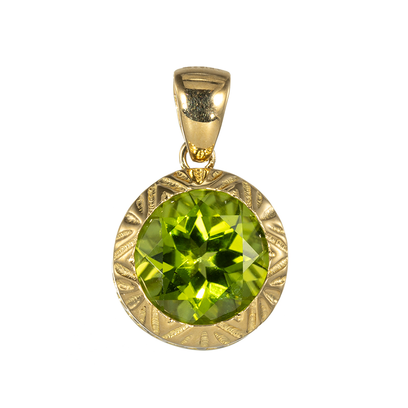 K18YG ペリドット ペンダントトップ PE 約2.50ct 