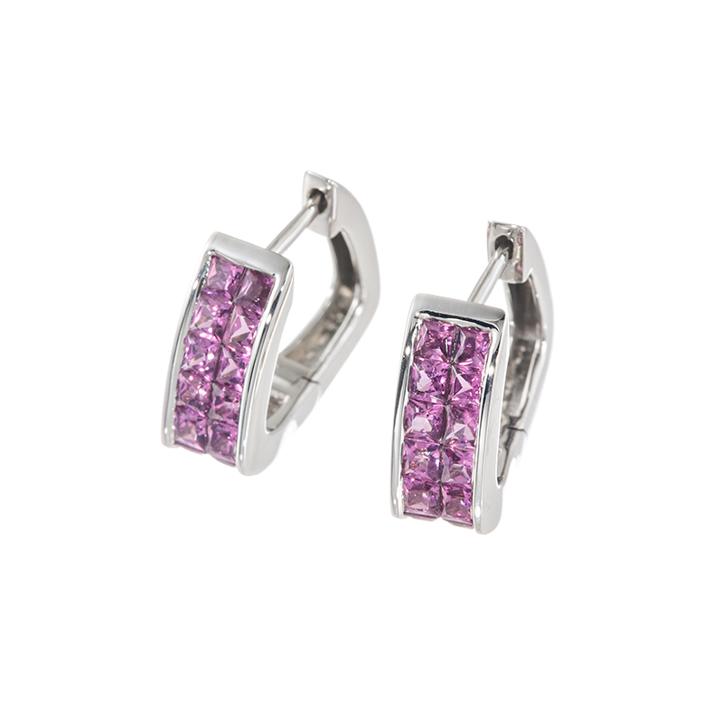 PT950 グレープガーネット Joli ミステリーセッティング ピアス GA 約1.00ct 