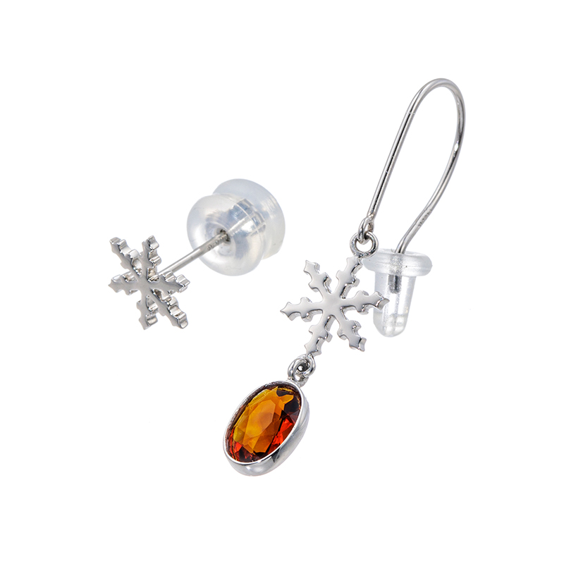 PT950 マデラシトリン ピアス CI 約0.50ct