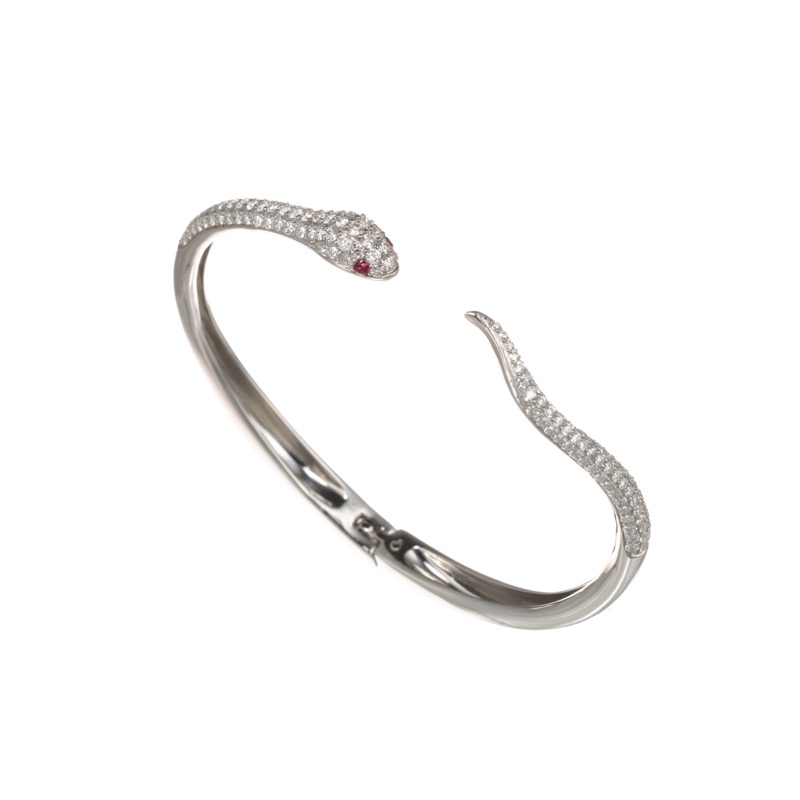 PT950 ダイヤモンド ルビー  ピアリングバングル D 約1.15ct RB 約0.03ct