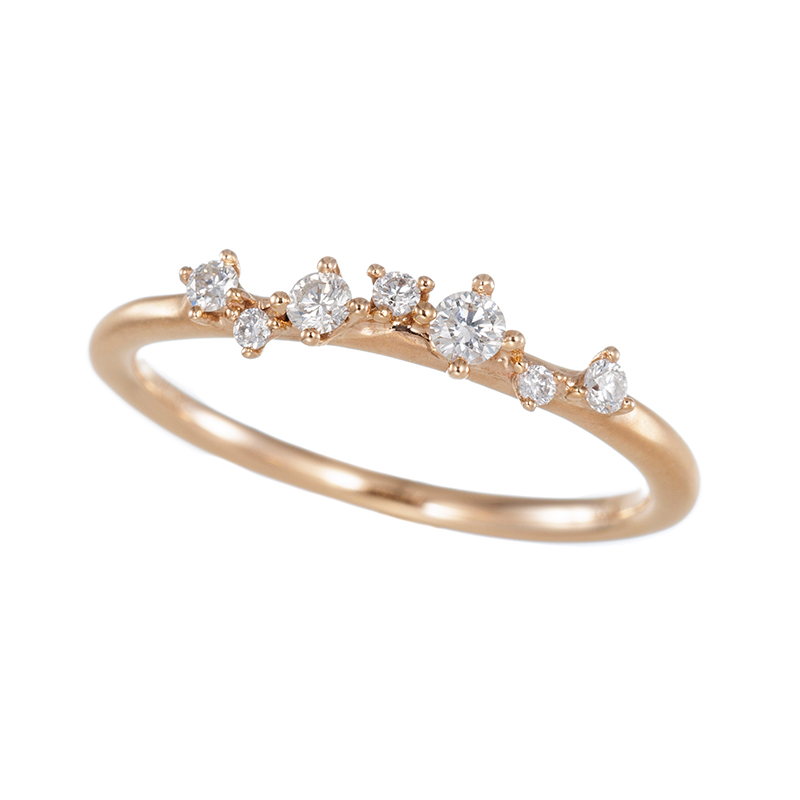 K18PG ダイヤモンド ピンキーリング D 約0.10ct