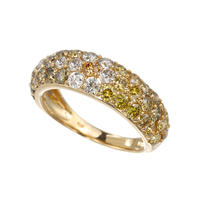 K18YG ファンシーライトカラーダイヤモンド リング D 約2.10ct #12