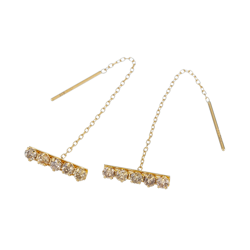 K18YG ブラウンダイヤモンド ピアス BRD 約0.30ct
