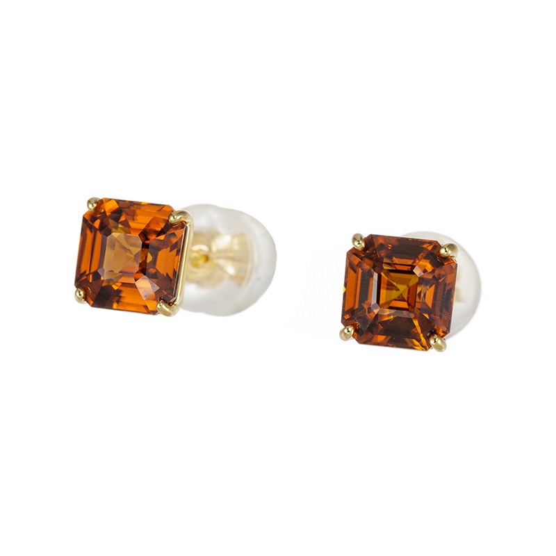 K18YG ブラウンジルコン ピアス ZI 約3.00ct 