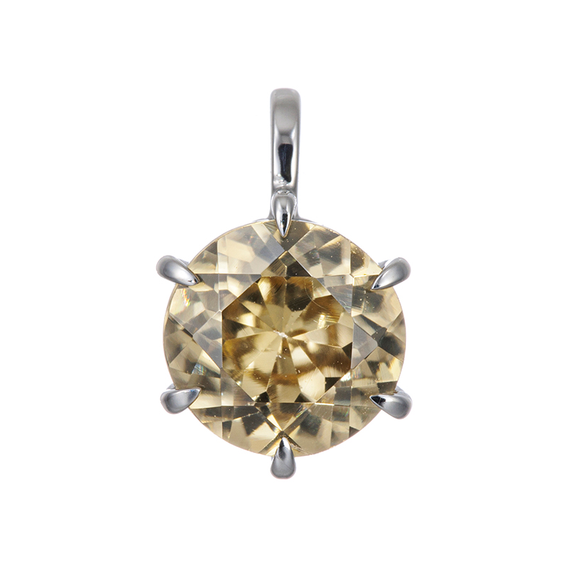 PT950 シャンパンカラージルコン ペンダントトップ ZI 約1.50ct 