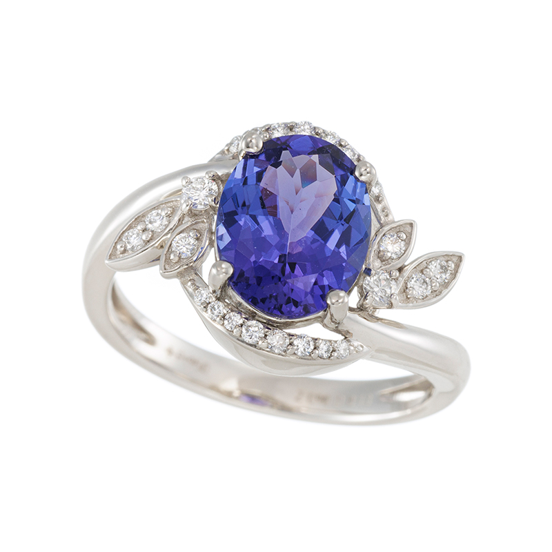 PT950 タンザナイト(特優) ダイヤ リング TA 約2.00ct D 約0.13ct 
