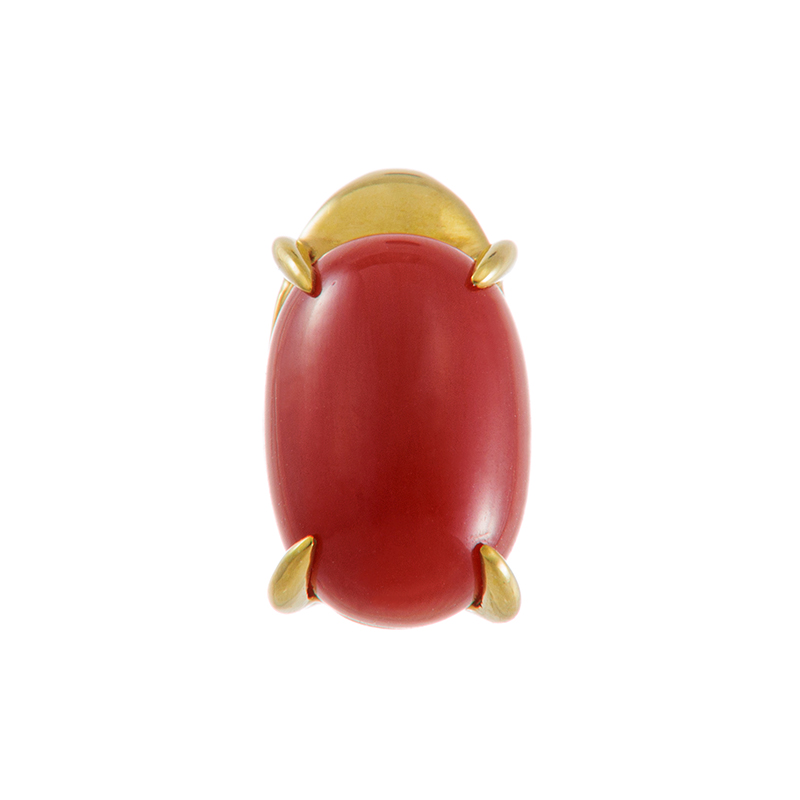 純金 血赤サンゴ ペンダントトップ COR 約3.50ct 
