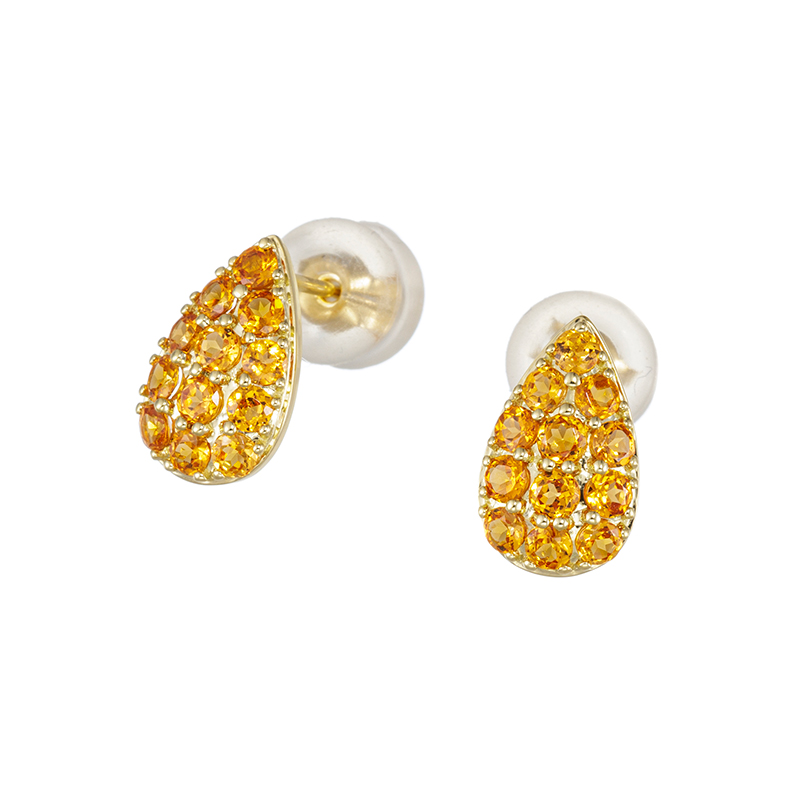 K18YG マンダリンガーネット ドロップシェイプ ピアス GA 約0.90ct 