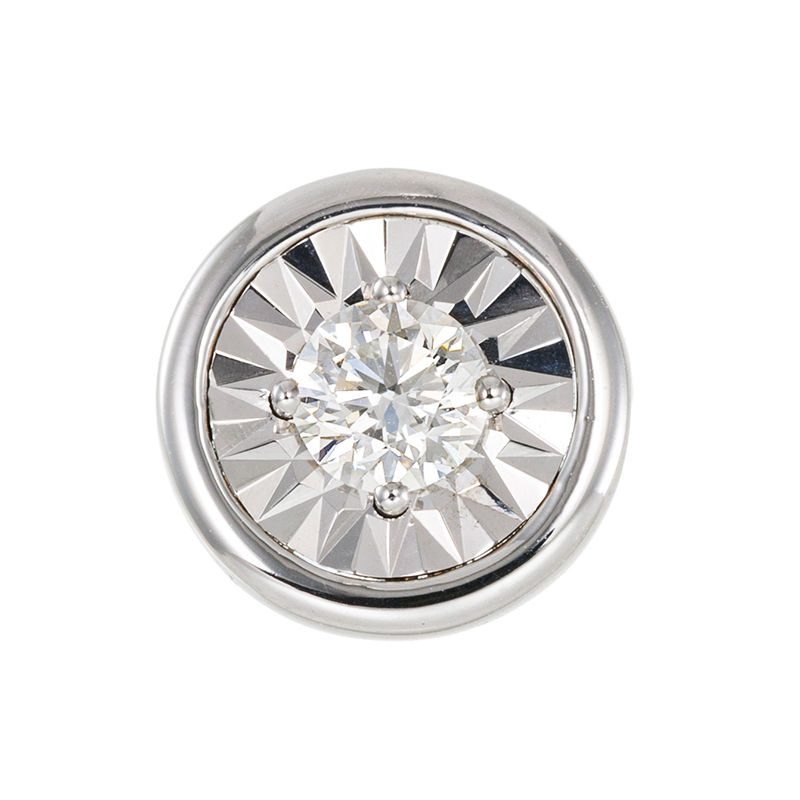 K18WG ダイヤモンド キラキラ彫り ペンダントトップ D 約0.18ct