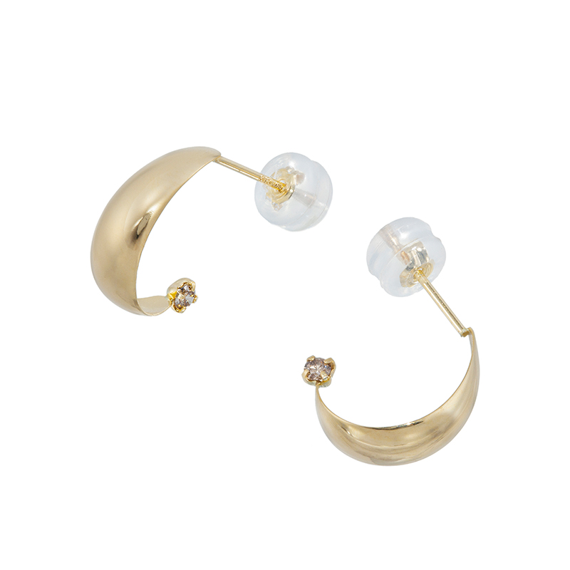 K18YGブラウンダイヤモンドピアスBRD約0.06ct