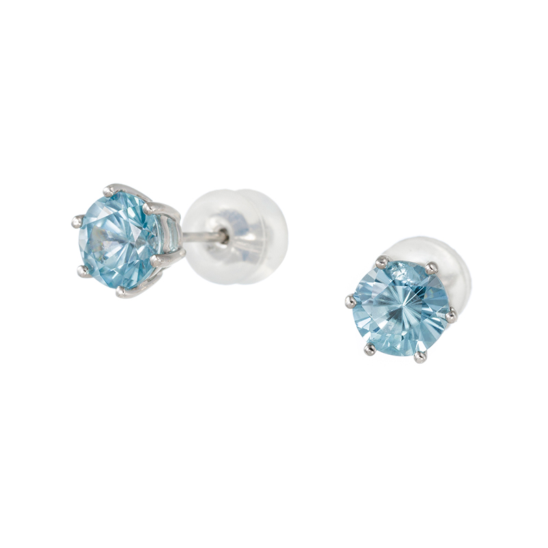 PT950 ブルージルコン ピアス ZI 約2.00ct