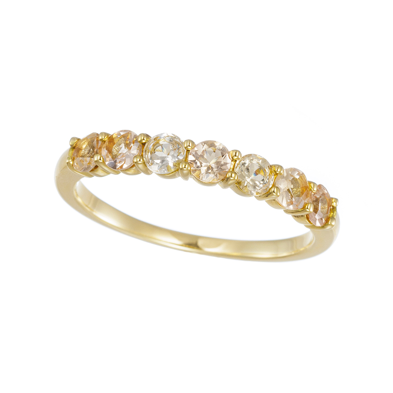 K18YG ブラジル産ゴールデントパーズ リング TO 約0.65ct 