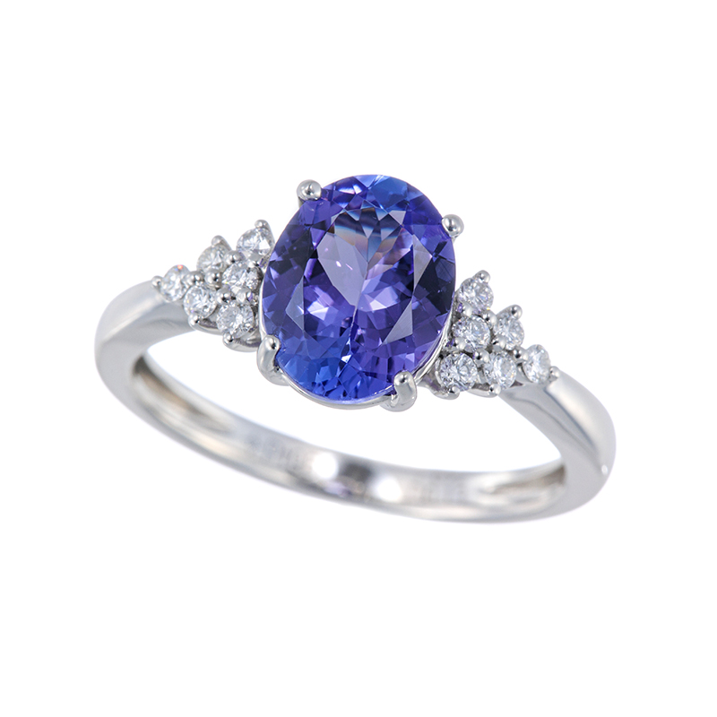 PT950 タンザナイト ダイヤ リング TA 約1.50ct D 約0.13ct