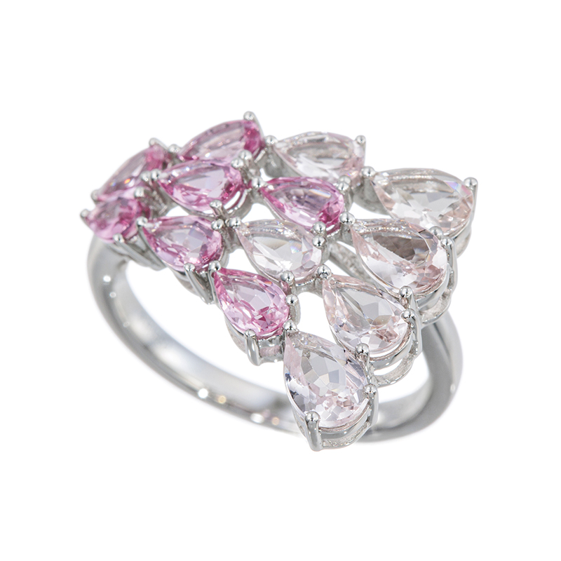 PT950モルガナイトタンザニア産フラミンゴスピネルリングMOR約1.30ctSP約1.25ct