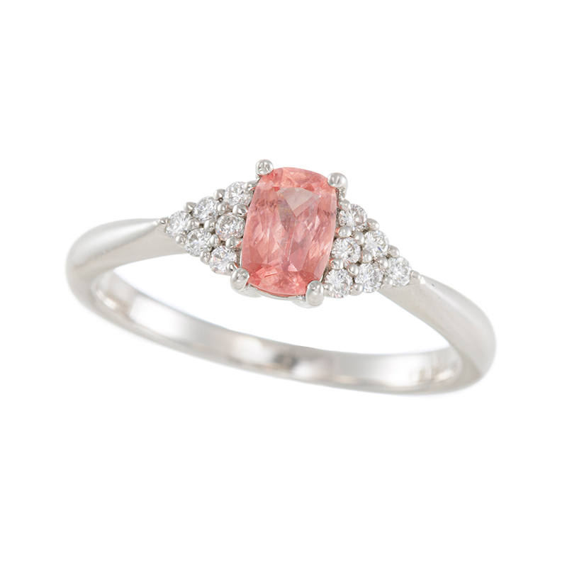 PT950 ロードクロサイト ダイヤ リング RH 約0.50ct D 約0.10ct
