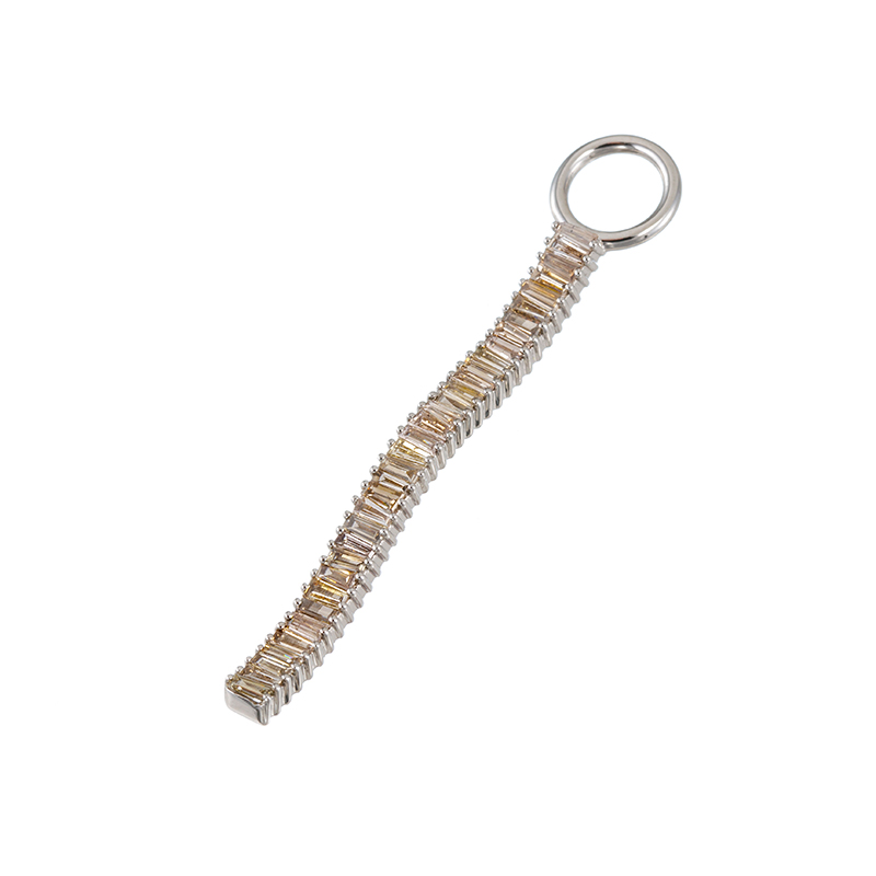 PT950 ブラウンダイヤモンド ウェービング シングルチャーム BRD 約0.45ct