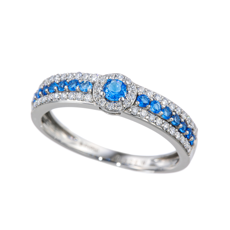 PT950 アウイナイト ダイヤ 蒼 リング HA 約0.18ct D 約0.18ct 